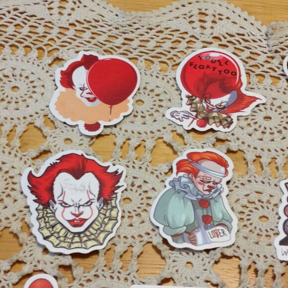 Scary it Clowns / Horror stickers bundle, Halloween give aways or decor - Picture 3 of 5